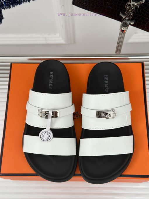 Male+10Herm è s/Herm è s Classic Kelly Button Second Uncle SlippersKelly's buckle is complet7gjqpp6c - Image 5