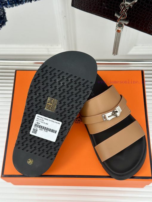 Male+10Herm è s/Herm è s Classic Kelly Button Second Uncle SlippersKelly's buckle is completx5306rcd - Image 10