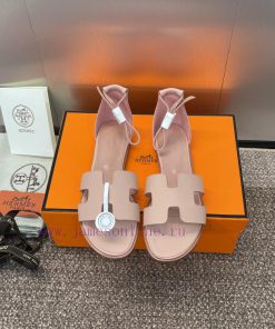 Hermes Spring/Summer Classic Santorini Color blocked I-shaped Dragging Women's Shoes H Home jp58d5un