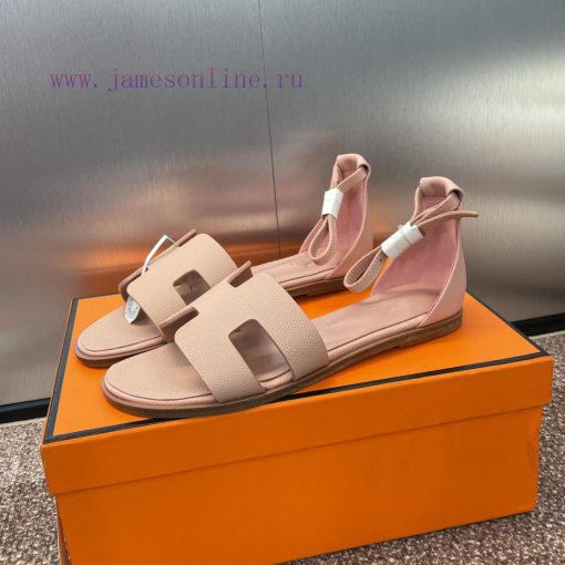 Hermes Spring/Summer Classic Santorini Color blocked I-shaped Dragging Women's Shoes H Home jp58d5un - Image 6