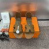 Hermes Spring/Summer Classic Santorini Color blocked I-shaped Dragging Women's Shoes H Home kx4z8nib