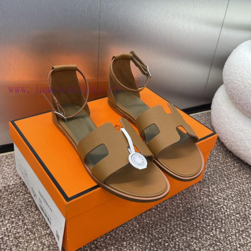 Hermes Spring/Summer Classic Santorini Color blocked I-shaped Dragging Women's Shoes H Home kx4z8nib - Image 4