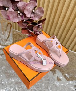 Top notch heel Hemers 2024 SS Hermes early spring new clip on thick soled slippers with genu613y1au1
