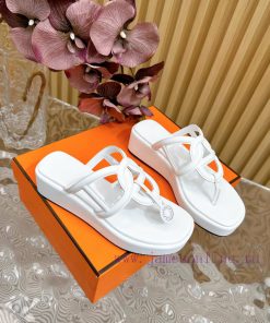 Top notch heel Hemers 2024 SS Hermes early spring new clip on thick soled slippers with genu74wu32k3