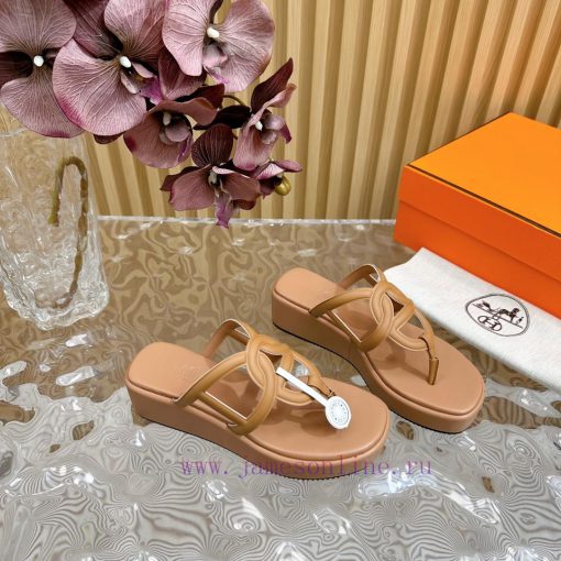 Top notch heel Hemers 2024 SS Hermes early spring new clip on thick soled slippers with genu37cqn5dv - Image 6
