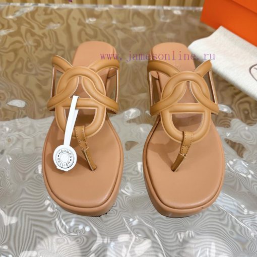 Top notch heel Hemers 2024 SS Hermes early spring new clip on thick soled slippers with genu37cqn5dv - Image 10