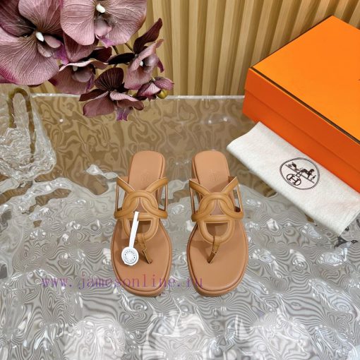 Top notch heel Hemers 2024 SS Hermes early spring new clip on thick soled slippers with genu37cqn5dv - Image 14