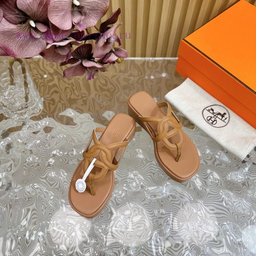 Top notch heel Hemers 2024 SS Hermes early spring new clip on thick soled slippers with genu37cqn5dv - Image 16