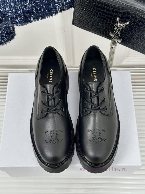 Celine | Celine 24ss Early Autumn New ProductLace up leather shoesGo materialThe fabric is mvbgx060a - Image 5