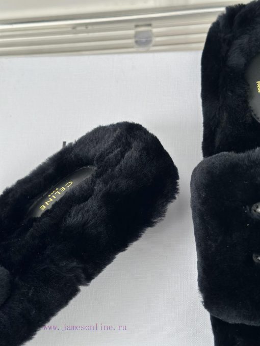 CELINE/Celine Classic Autumn/Winter Thick BottomLazy hairy slippersThis season's Celine madexdk7l359 - Image 7