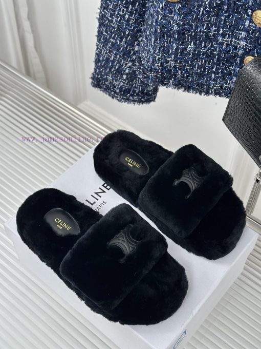 CELINE/Celine Classic Autumn/Winter Thick BottomLazy hairy slippersThis season's Celine madexdk7l359 - Image 13