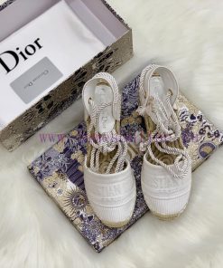 Dior's popular Dior letter embroidery strap, tassel wedge sandals, OBLIQUE pattern jacquard onrwkt1u