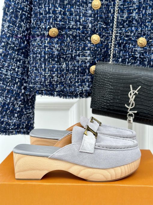TOD's Classic Explosive Thick Bottom Metal BuckleHalf drag seriesOriginal customized calf lef001tehu