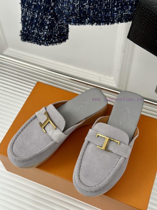 TOD's Classic Explosive Thick Bottom Metal BuckleHalf drag seriesOriginal customized calf lef001tehu - Image 3