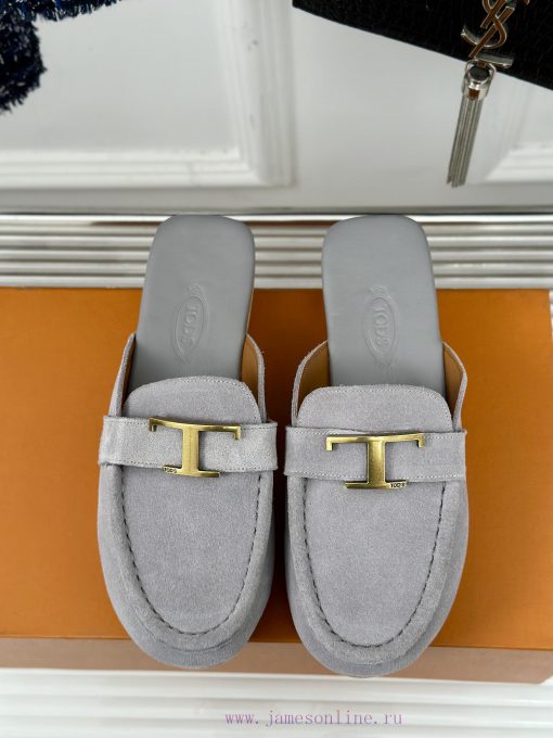 TOD's Classic Explosive Thick Bottom Metal BuckleHalf drag seriesOriginal customized calf lef001tehu - Image 5