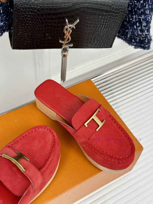 TOD's Classic Explosive Thick Bottom Metal BuckleHalf drag seriesOriginal customized calf leg4coethv - Image 6