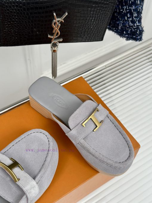 TOD's Classic Explosive Thick Bottom Metal BuckleHalf drag seriesOriginal customized calf lef001tehu - Image 6