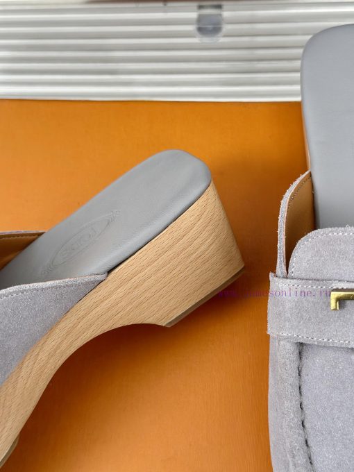 TOD's Classic Explosive Thick Bottom Metal BuckleHalf drag seriesOriginal customized calf lef001tehu - Image 7