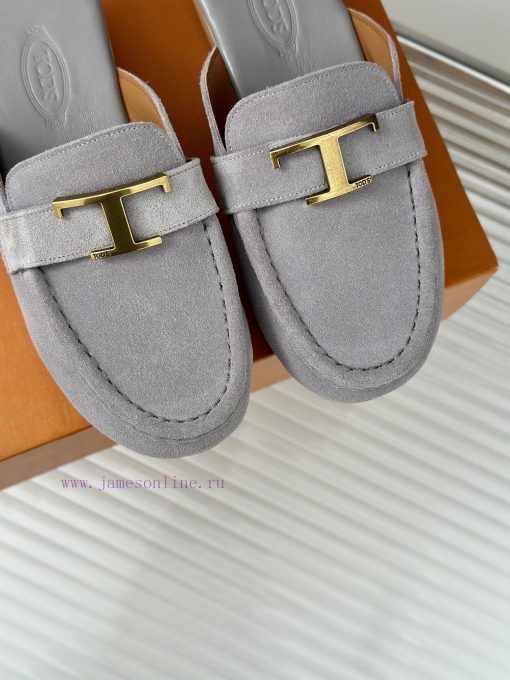 TOD's Classic Explosive Thick Bottom Metal BuckleHalf drag seriesOriginal customized calf lef001tehu - Image 8