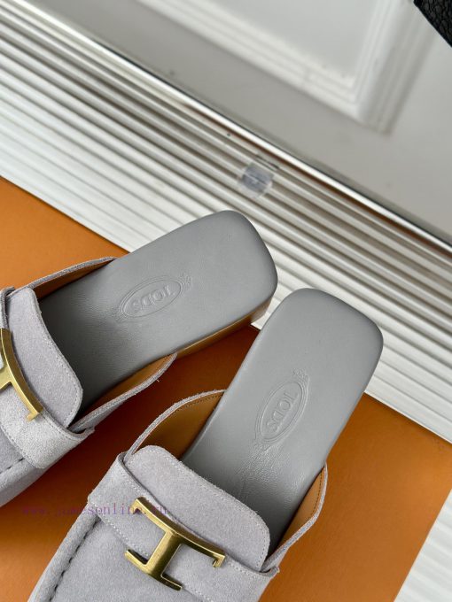 TOD's Classic Explosive Thick Bottom Metal BuckleHalf drag seriesOriginal customized calf lef001tehu - Image 9