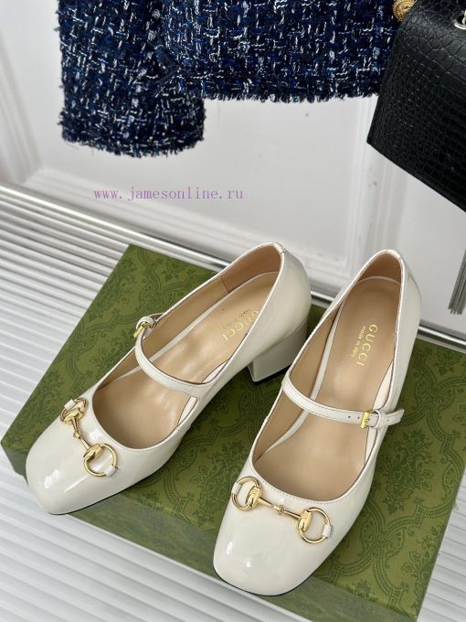 Gucci's timeless classic style with a horseneck buckle, fashionable Mary Jane single shoeOri6d3r2hh8 - Image 3