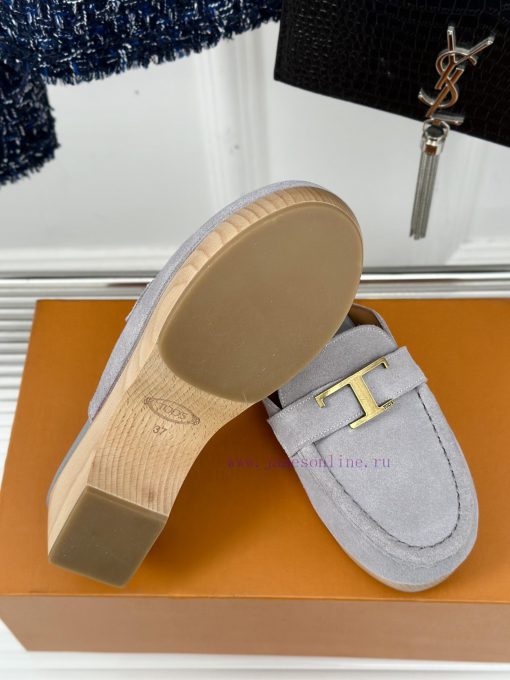 TOD's Classic Explosive Thick Bottom Metal BuckleHalf drag seriesOriginal customized calf lef001tehu - Image 10