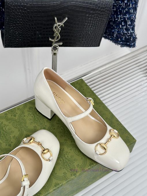 Gucci's timeless classic style with a horseneck buckle, fashionable Mary Jane single shoeOri6d3r2hh8 - Image 6