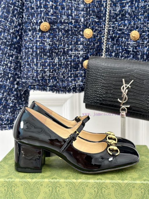 Gucci's timeless classic style with a horseneck buckle, fashionable Mary Jane single shoeOria3vmzszn
