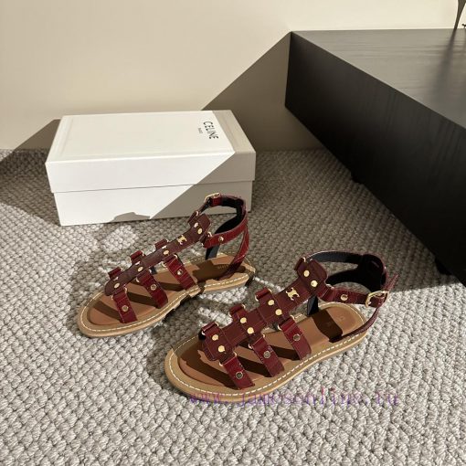 CELINE's new popular Arc de Triomphe British style flat sandals and slippers are simple, styoywel08s - Image 4