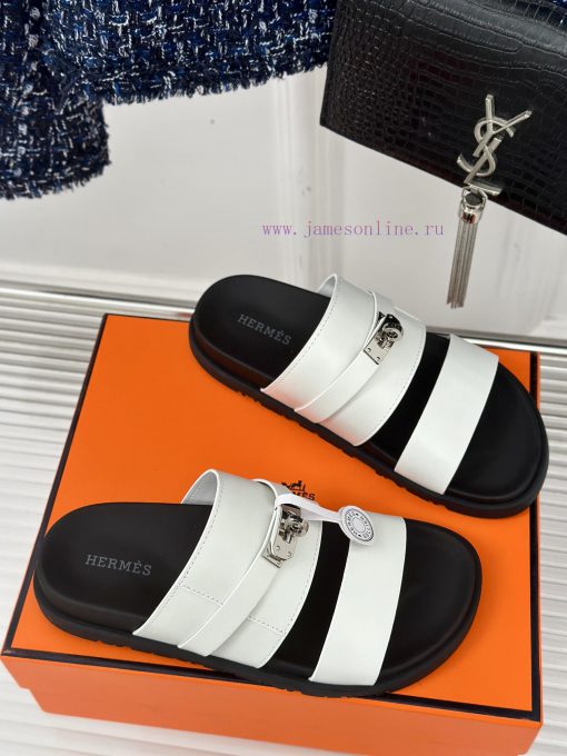 Male+10Herm è s/Herm è s Classic Kelly Button Second Uncle SlippersKelly's buckle is complet7gjqpp6c - Image 4