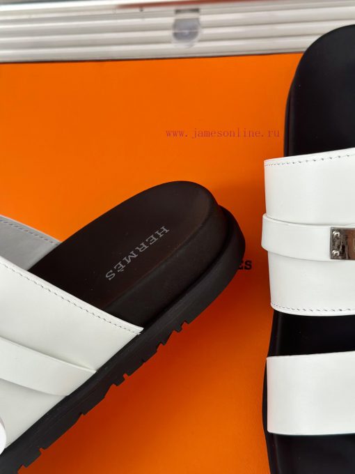 Male+10Herm è s/Herm è s Classic Kelly Button Second Uncle SlippersKelly's buckle is complet7gjqpp6c - Image 7