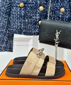 Male+10Herm è s/Herm è s Classic Kelly Button Second Uncle SlippersKelly's buckle is completl3wgdanc