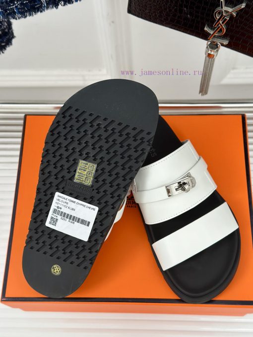Male+10Herm è s/Herm è s Classic Kelly Button Second Uncle SlippersKelly's buckle is complet7gjqpp6c - Image 10