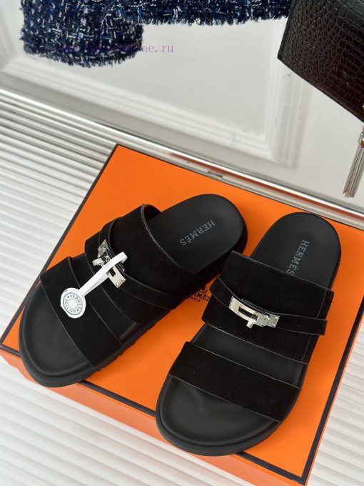 Male+10Herm è s/Herm è s Classic Kelly Button Second Uncle SlippersKelly's buckle is complet3was91ib - Image 3