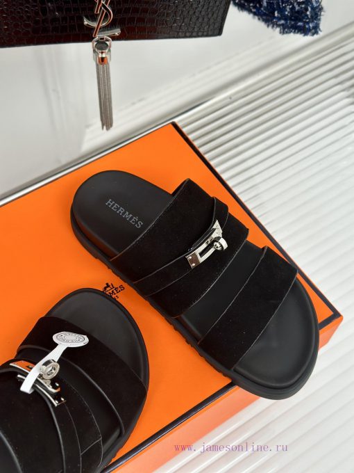 Male+10Herm è s/Herm è s Classic Kelly Button Second Uncle SlippersKelly's buckle is complet3was91ib - Image 6