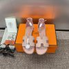 Hermes Spring/Summer Classic Santorini Color blocked I-shaped Dragging Women's Shoes H Home jp58d5un