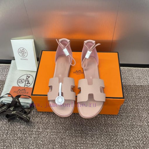 Hermes Spring/Summer Classic Santorini Color blocked I-shaped Dragging Women's Shoes H Home jp58d5un