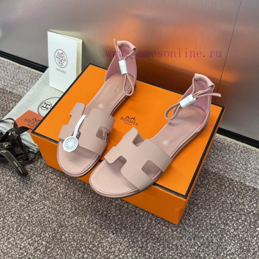 Hermes Spring/Summer Classic Santorini Color blocked I-shaped Dragging Women's Shoes H Home jp58d5un - Image 3