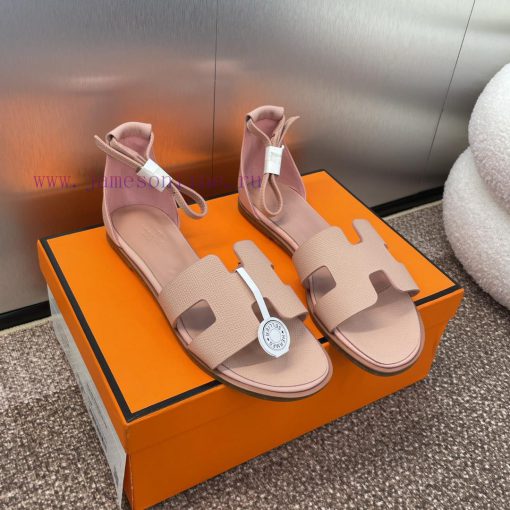 Hermes Spring/Summer Classic Santorini Color blocked I-shaped Dragging Women's Shoes H Home jp58d5un - Image 4