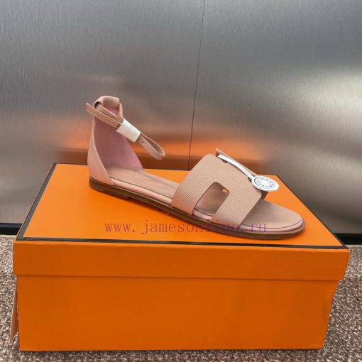 Hermes Spring/Summer Classic Santorini Color blocked I-shaped Dragging Women's Shoes H Home jp58d5un - Image 7