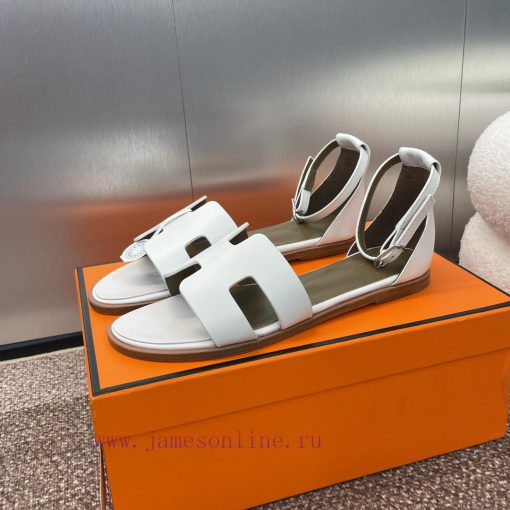 Hermes Spring/Summer Classic Santorini Color blocked I-shaped Dragging Women's Shoes H Home 179qpzdg - Image 6