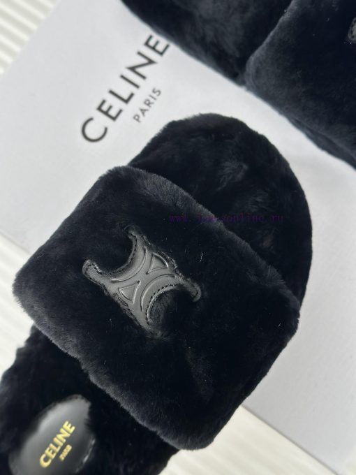 CELINE/Celine Classic Autumn/Winter Thick BottomLazy hairy slippersThis season's Celine madexdk7l359 - Image 8