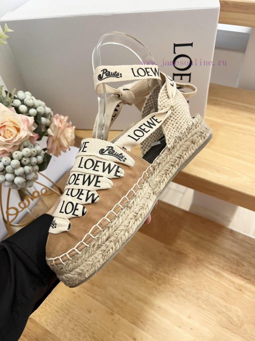 Brand LoeweLOEWE Thick soled Fisherman's Shoes Women's CashmereAnagram grass shoesColor Aprideem2w2j - Image 9