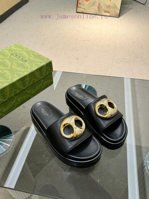 Full year shipment, Gucci's latest limited edition thick soled slippers of top quality are asmlusaa9 - Image 5