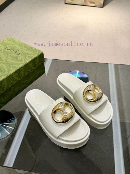 Full year shipment, Gucci's latest limited edition thick soled slippers of top quality are ax9osa2ku - Image 18