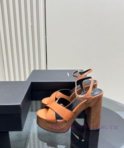 Saint Laurent YSL flagship waterproof platform hate too high diamond grid sandalsHigh end cuieut2alp