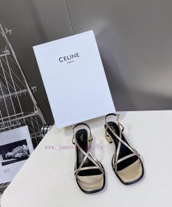 Celine's Spring/Summer Retro Triumphal Arch Fashionable Coarse Heels Sandals, Paired with Sodoluqo82