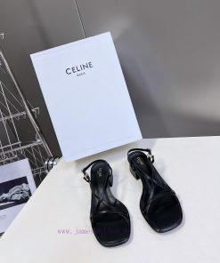 Celine's Spring/Summer Retro Triumphal Arch Fashionable Coarse Heels Sandals, Paired with Somnb755wx