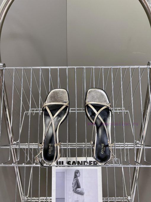 Celine's Spring/Summer Retro Triumphal Arch Fashionable Coarse Heels Sandals, Paired with Sodoluqo82 - Image 7