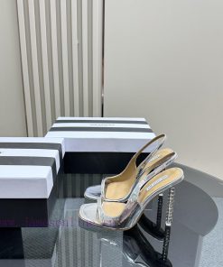 AQUAZZURA 24 Spring New Zp Original Mold New Glass Door Diamond Heel SandalsMade of originalnvjbuner